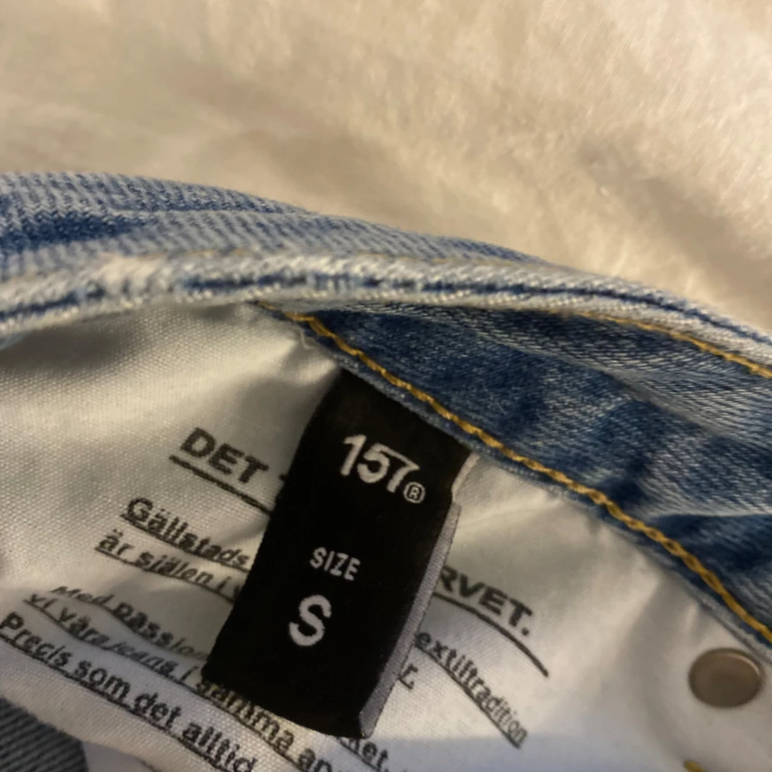 Blå raka jeans från 157, stl S - 3