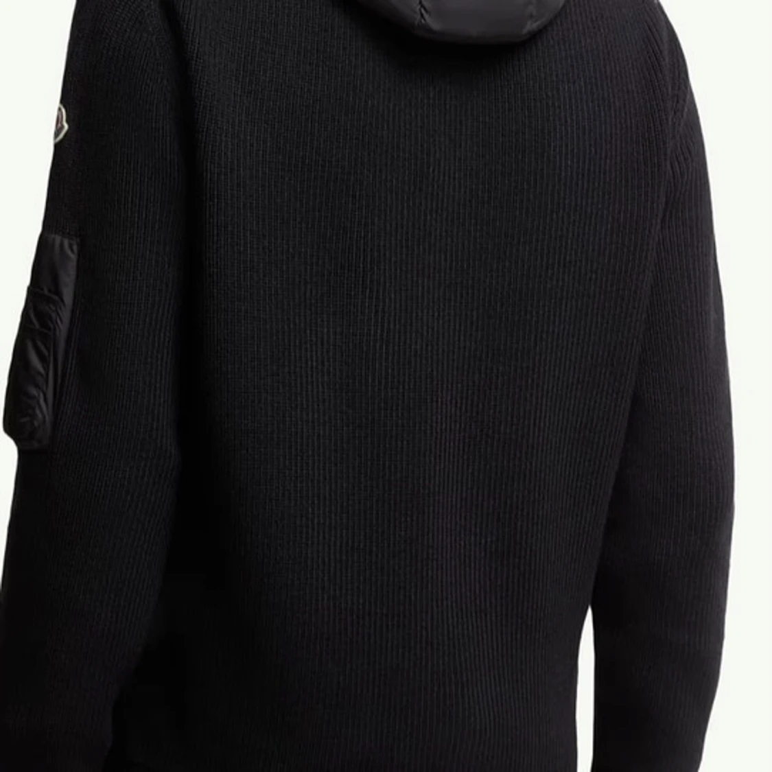 Svart Moncler pufferjacka med stickade ärmar - 3