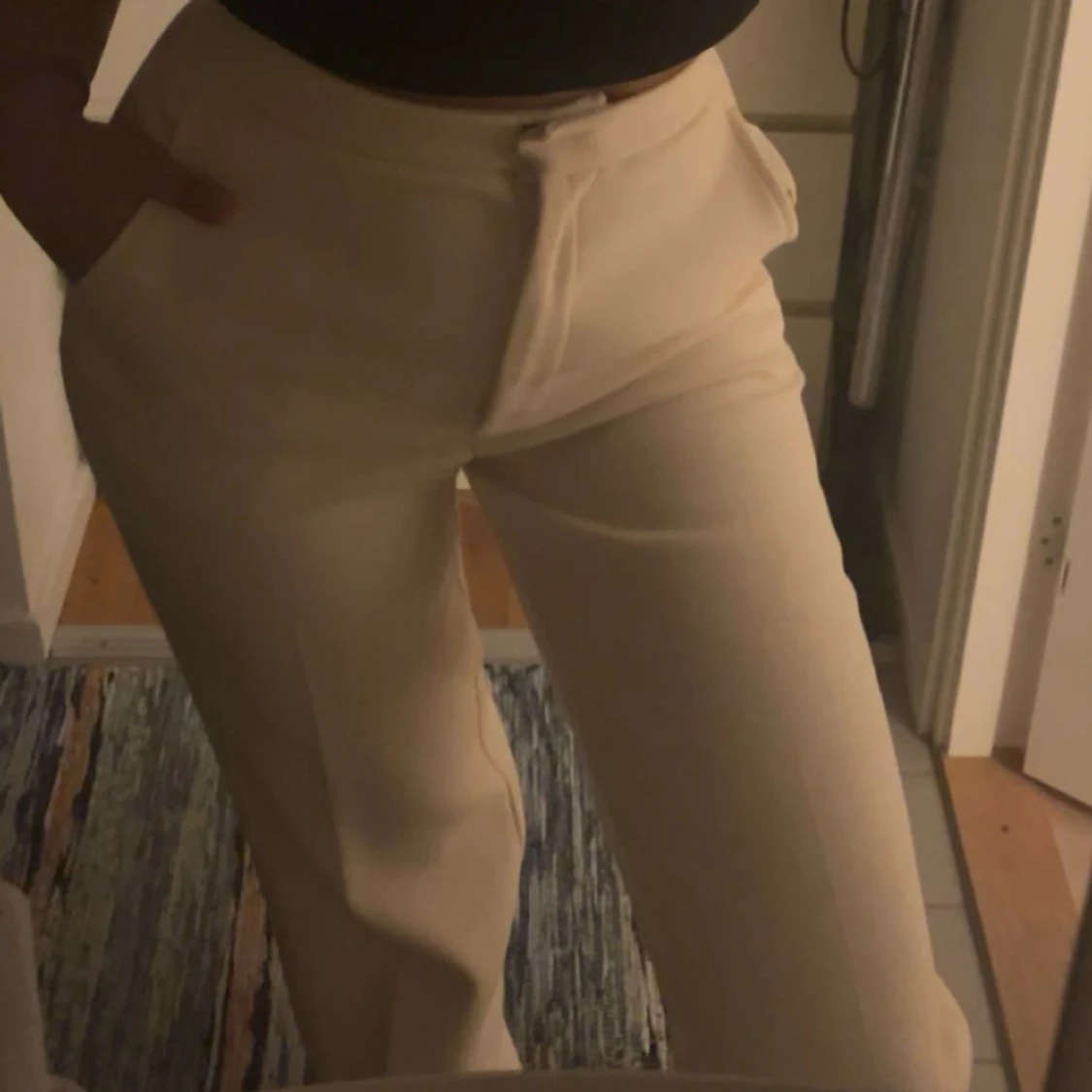 Krämiga kostym byxor 