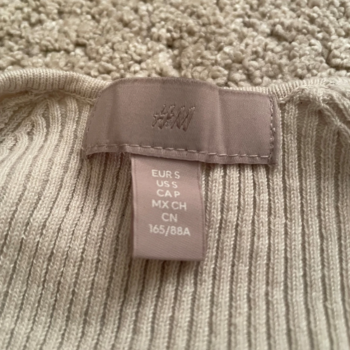 Beige ribbad långärmad tröja H&M - 2