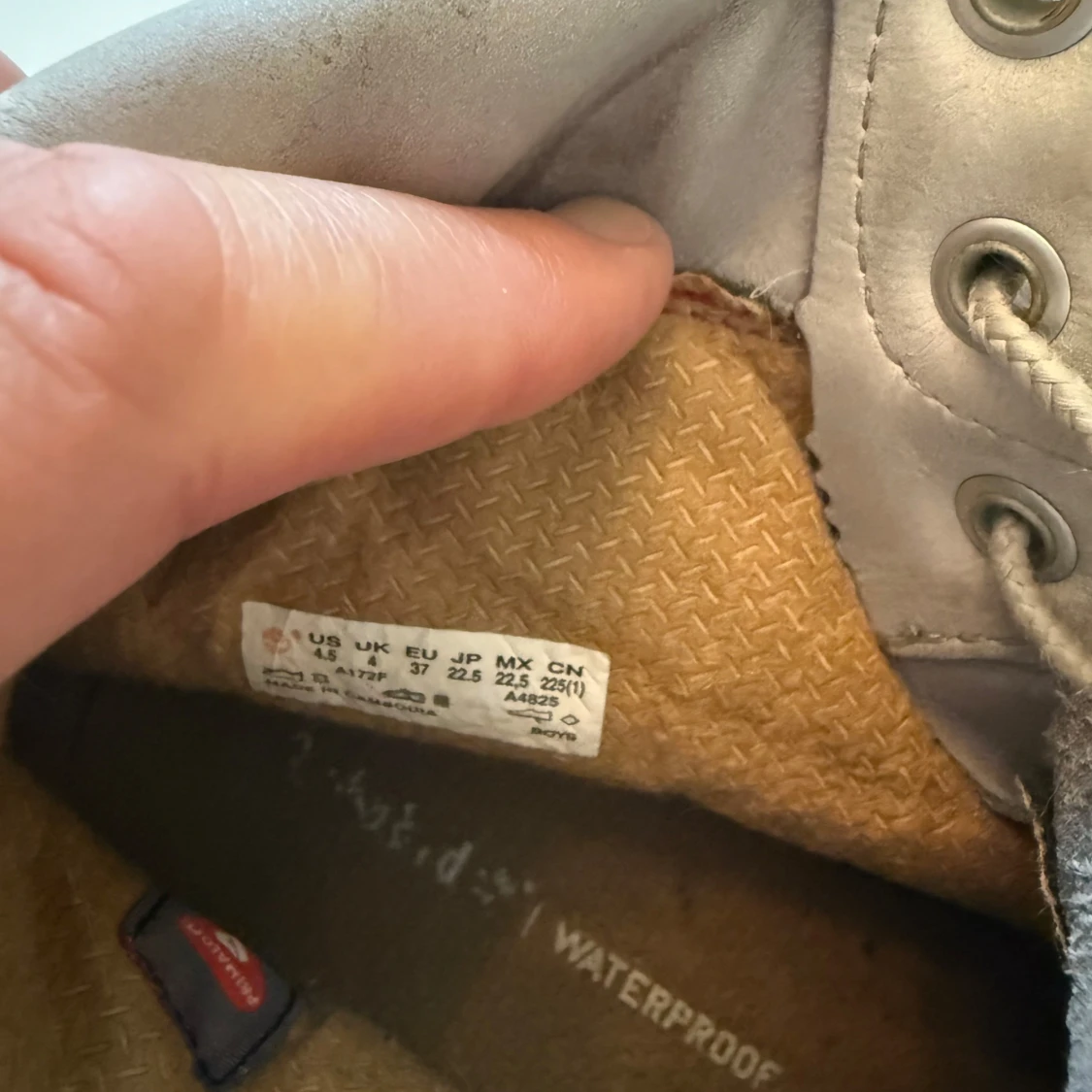 Grå Timberland kängor i skinn/mocka - 3