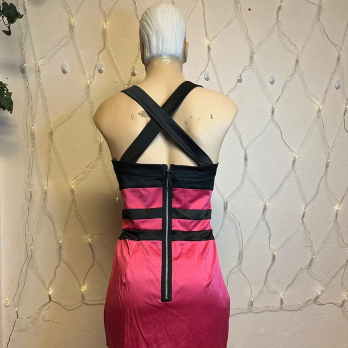 Rosa och svart retroklänning från Jane Norman Stl 38 / M vintage glamour från 80-tal 90-tal - 2