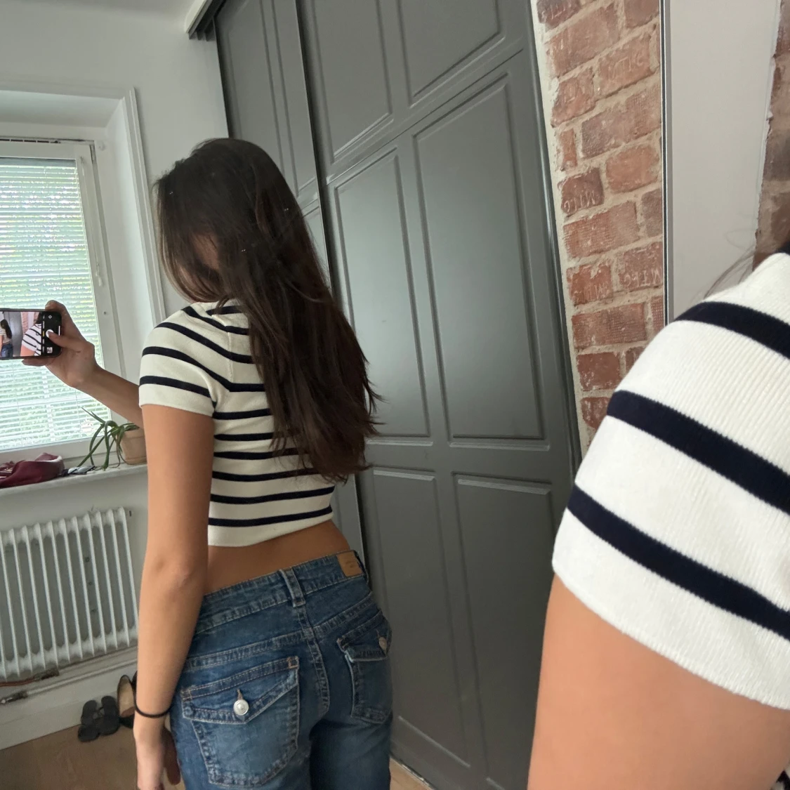 Randig croppad topp från Zara M - 2