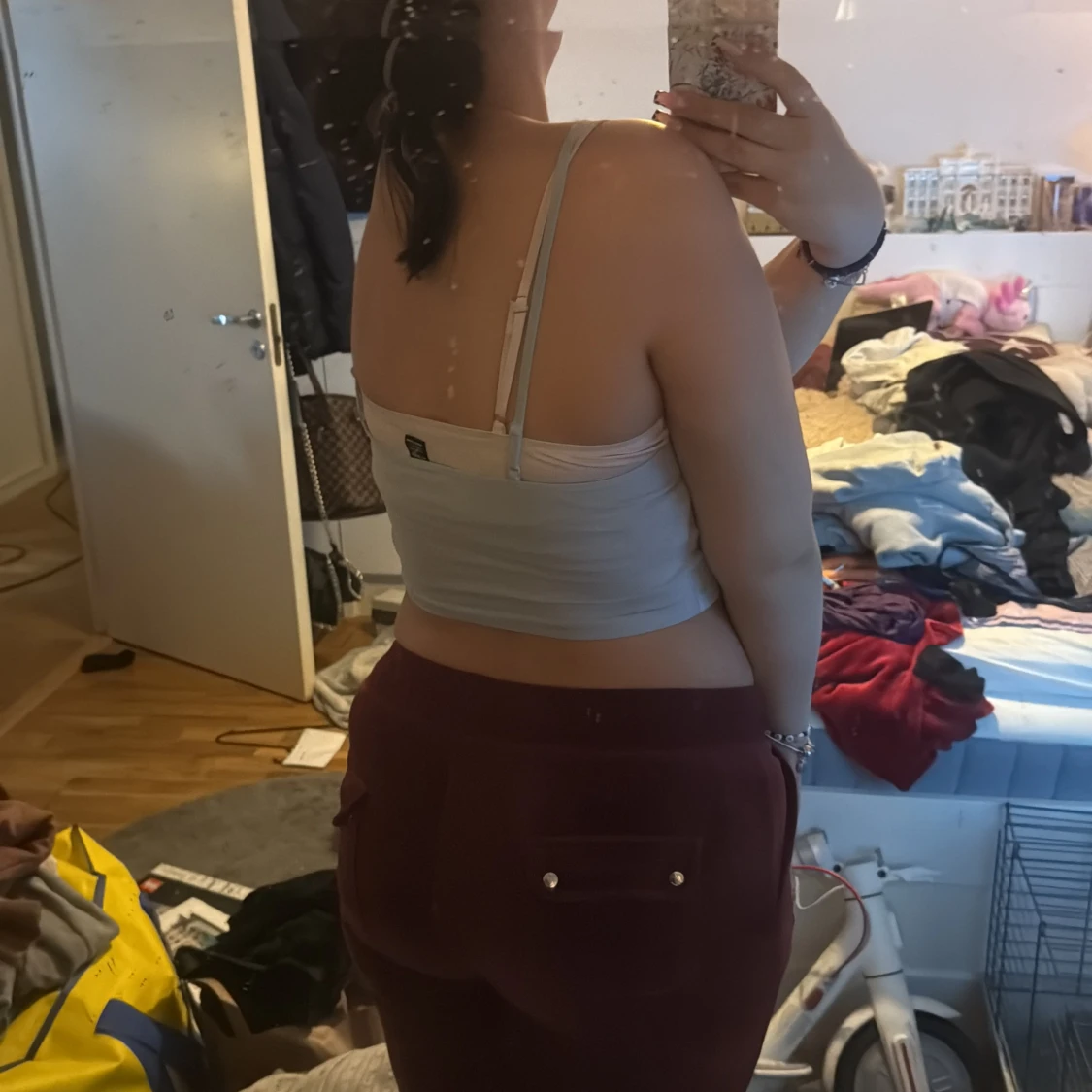 Ljusblå croppad linnetopp med spets från SHEIN - 1