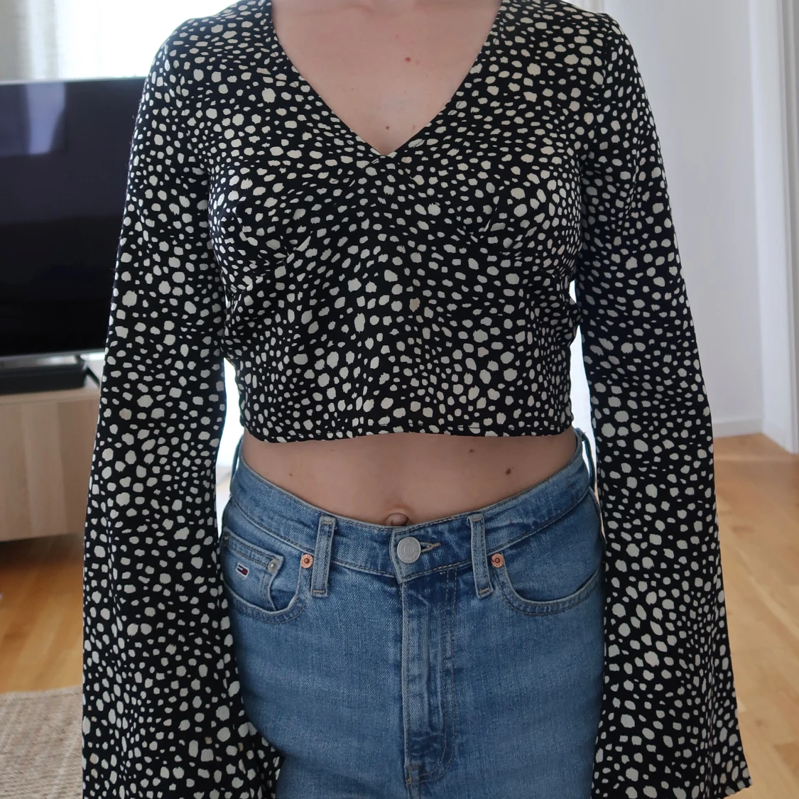 Kort topp med snörning i ryggen 