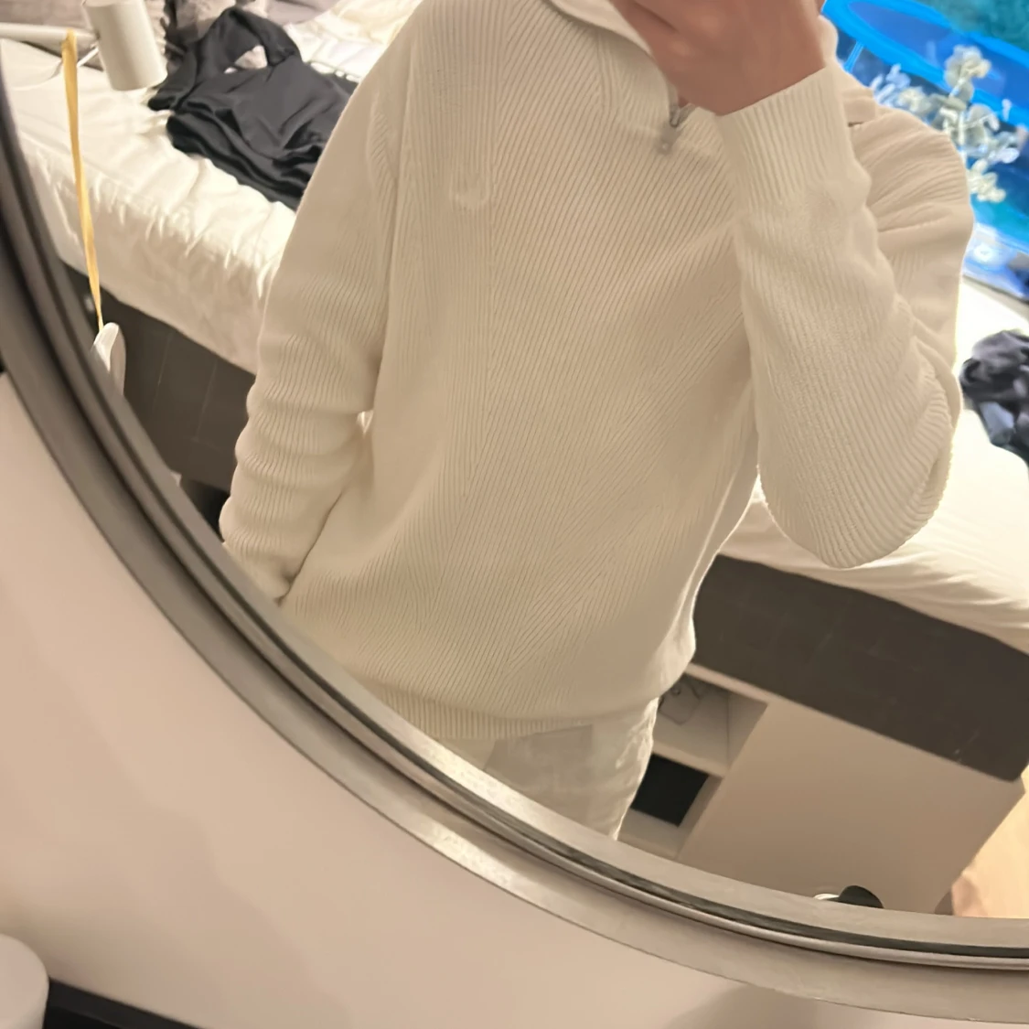 Vit stickad half zip-tröja Calvin Klein - 2