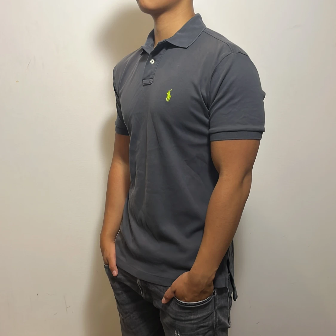 Mörkgrå pikétröja från Ralph Lauren - 1