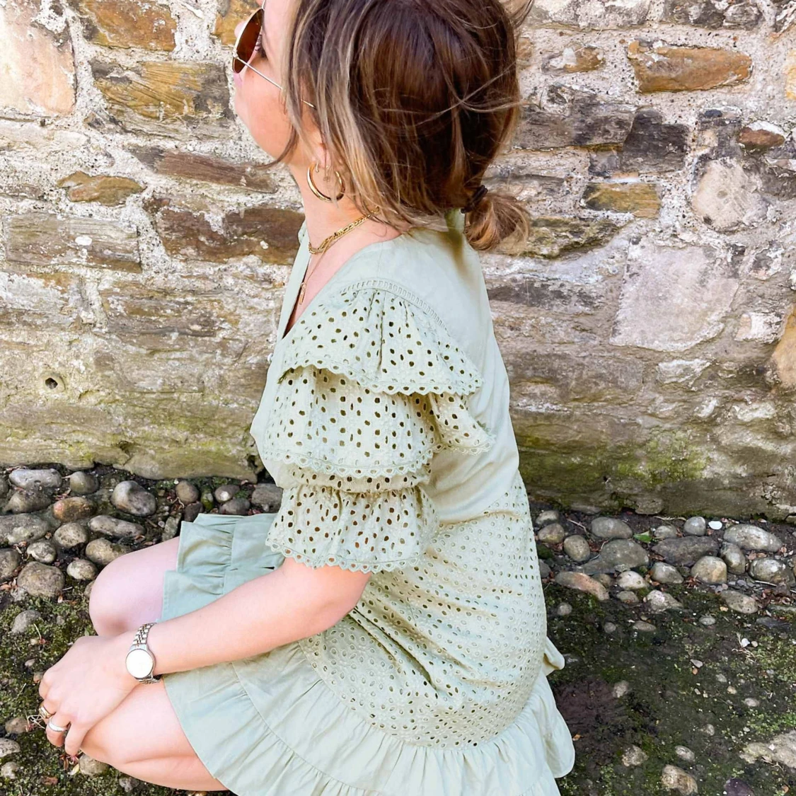 Ljusgrön kortklänning från Collyer Twins x ASOS - 1