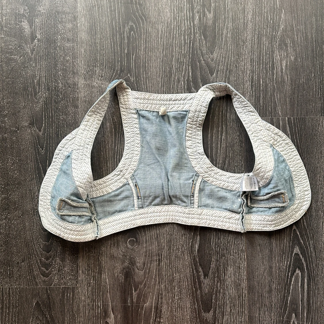 Ljusblå croppad jeansväst - 1