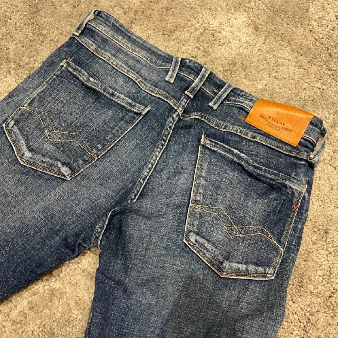 Blå Replay jeans med slitningar - 1