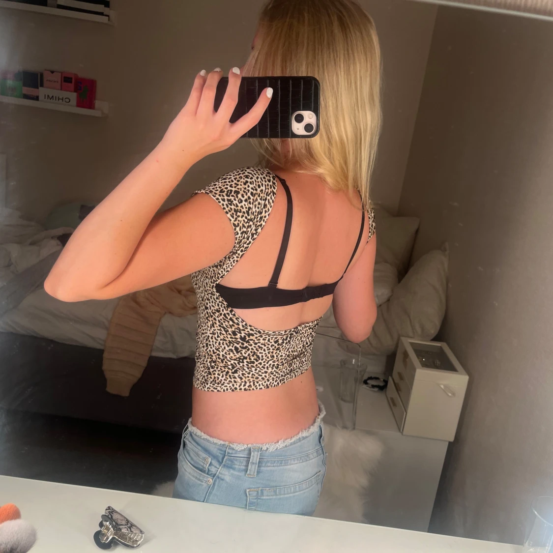 Leopardmönstrad croppad topp - 1