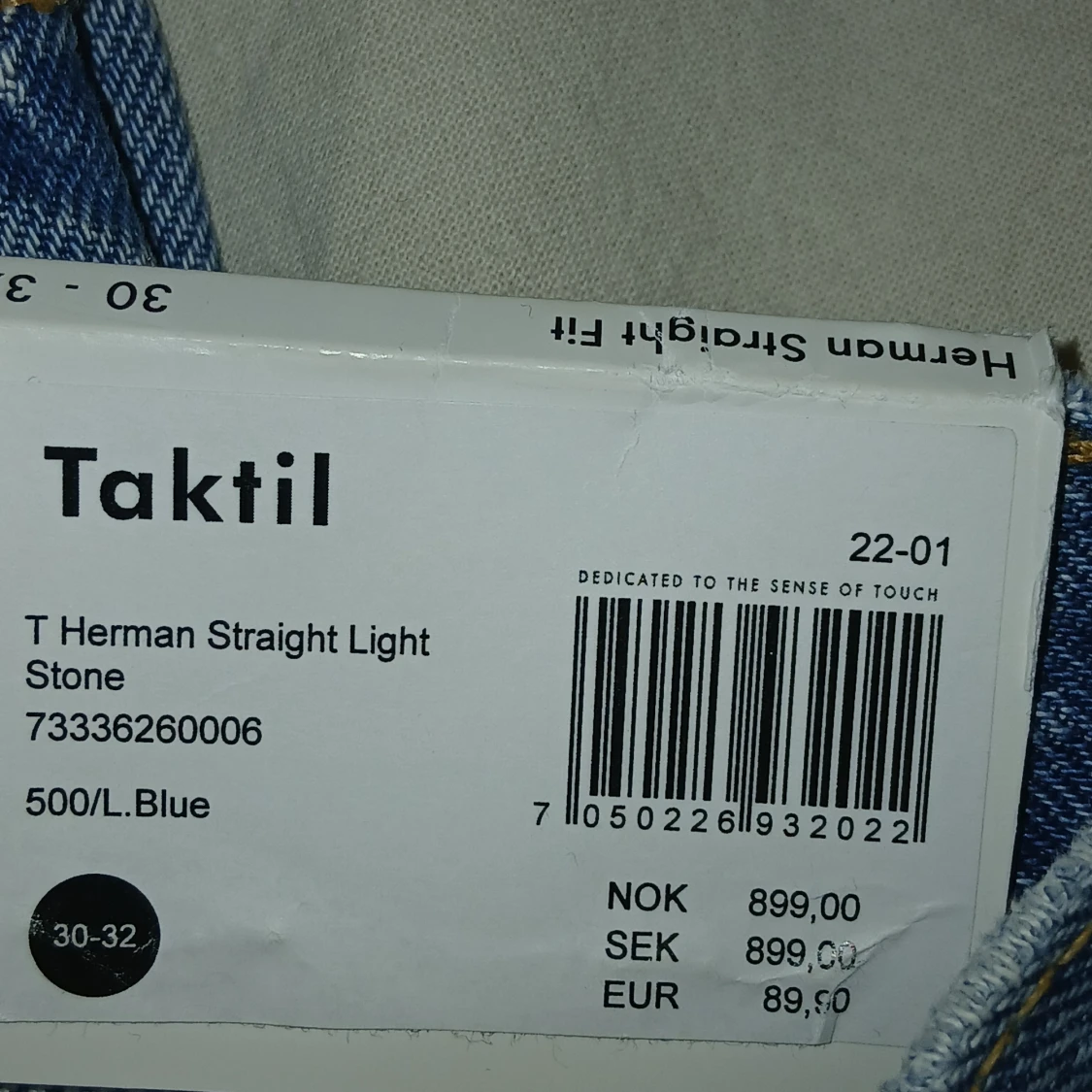 Taktil ljusblå straight jeans 30/32 - 1