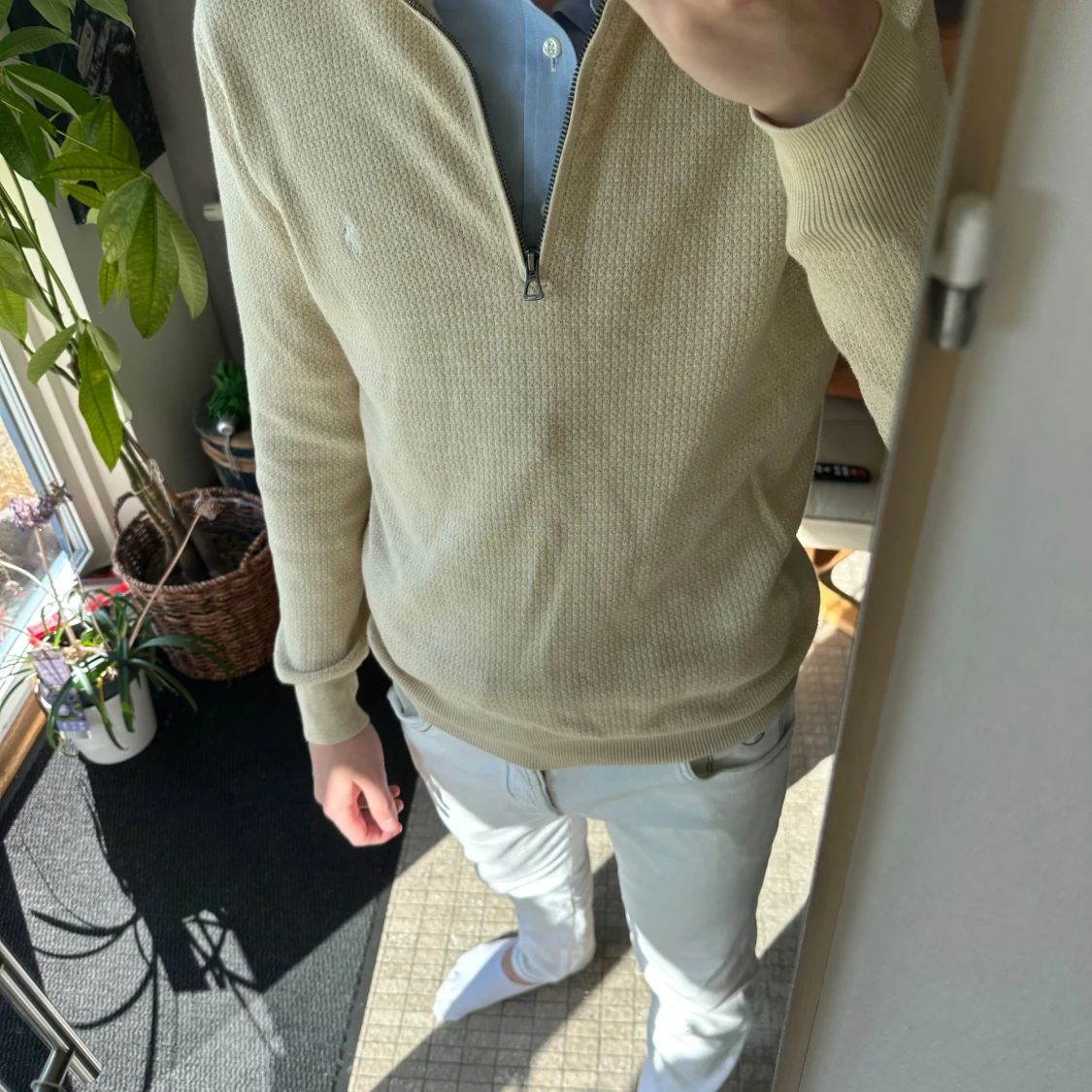 Beige half zip tröja från Ralph Lauren - 2