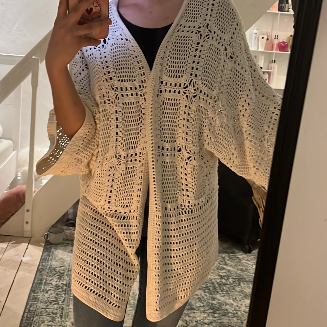 Lång Stickat kofta   - 91