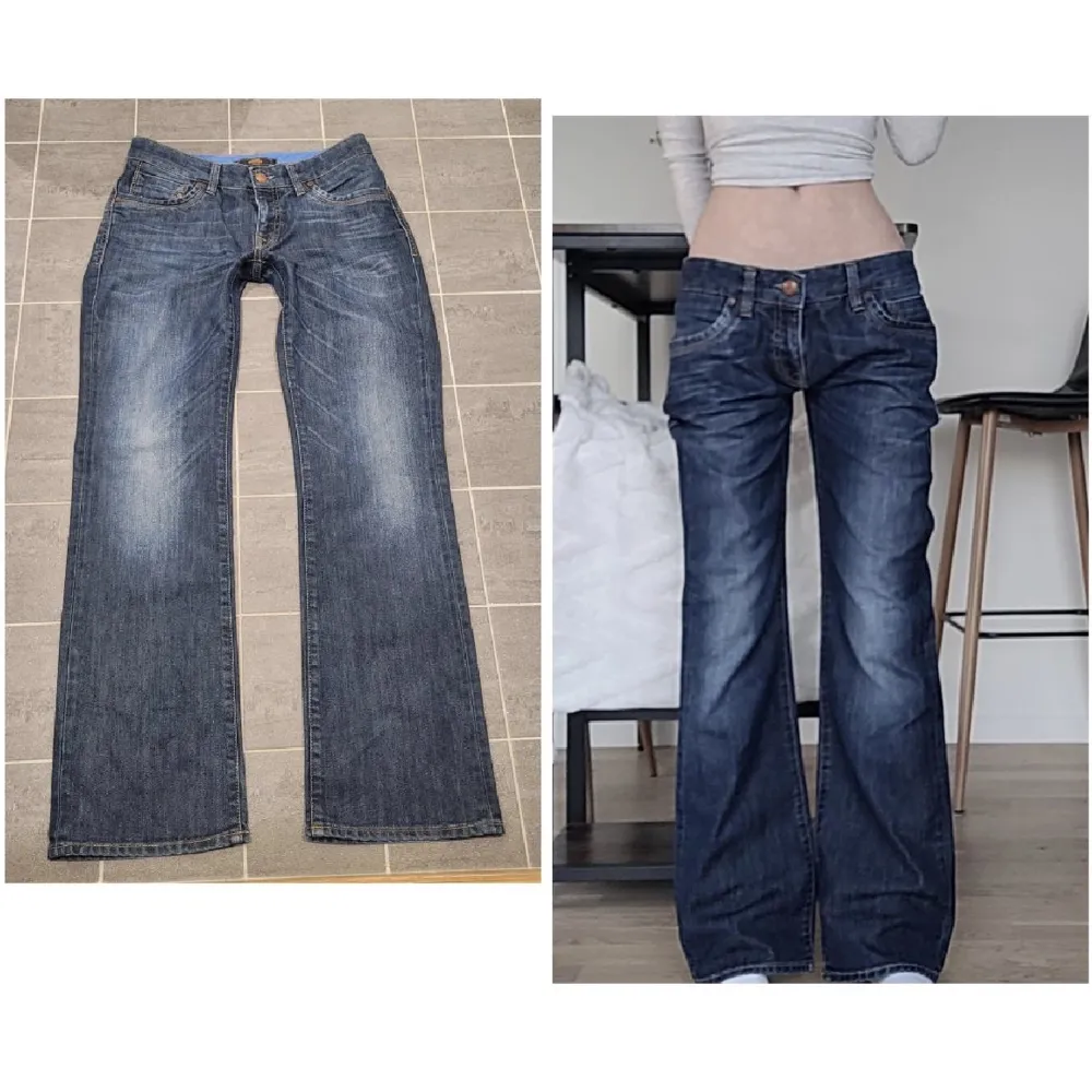 super fina låg midjade jeans som jag köpte här på plick (bild lånad av säljare) som jag säljer då dom inte passade på mig:). Jeans & Byxor.
