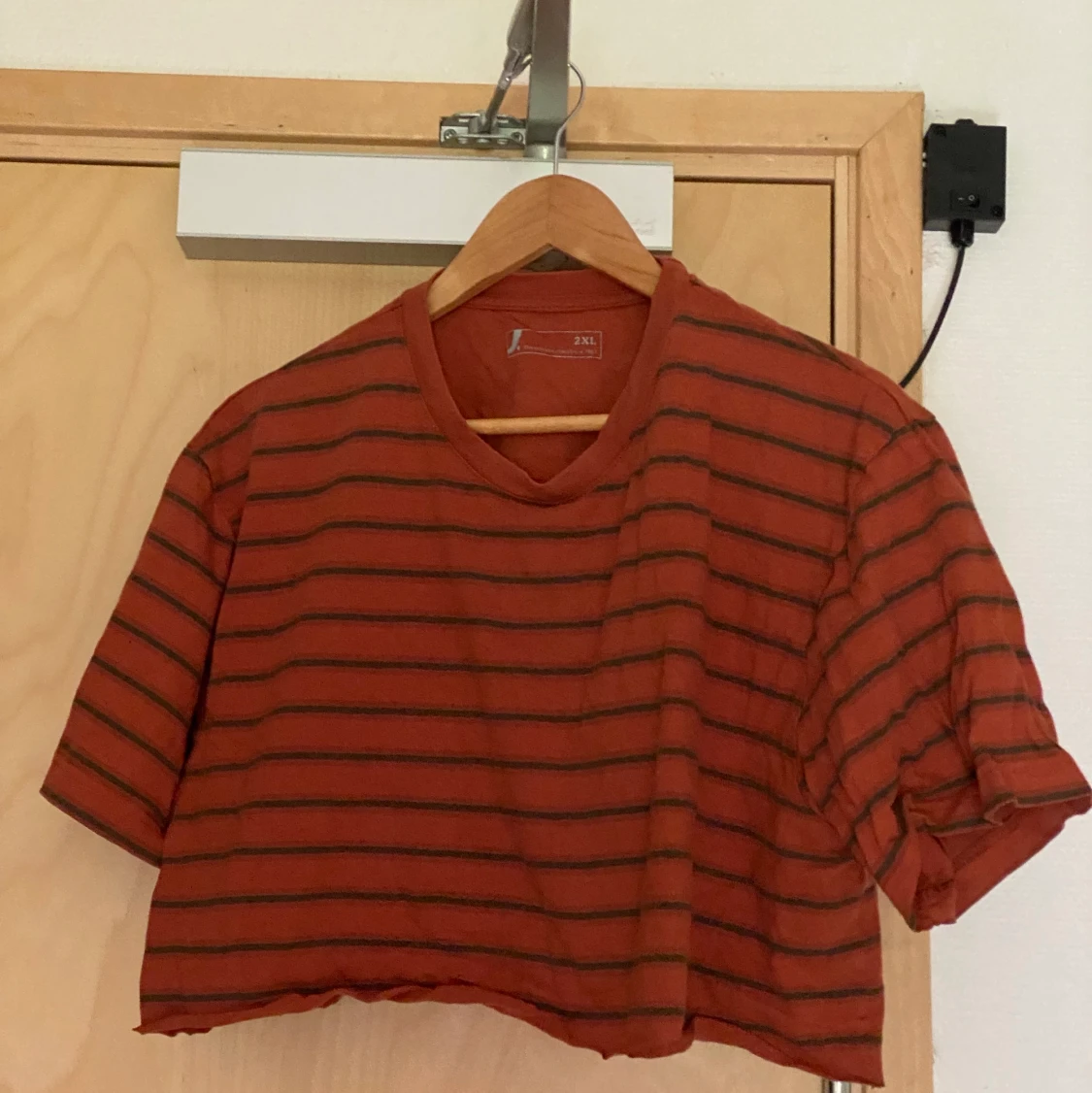 randig croppad tshirt