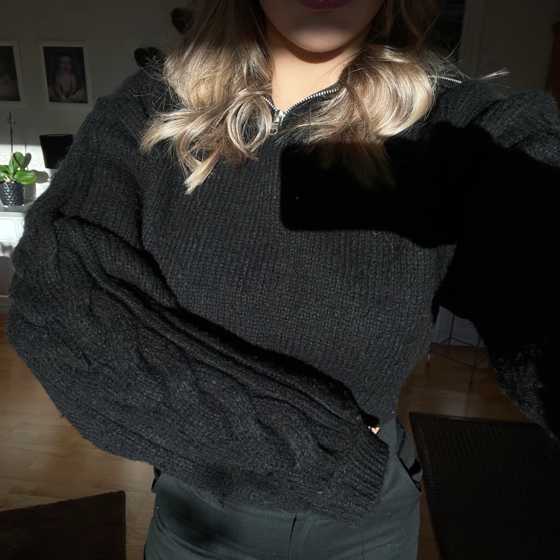 Stickad svart tröja, NAKD - 91