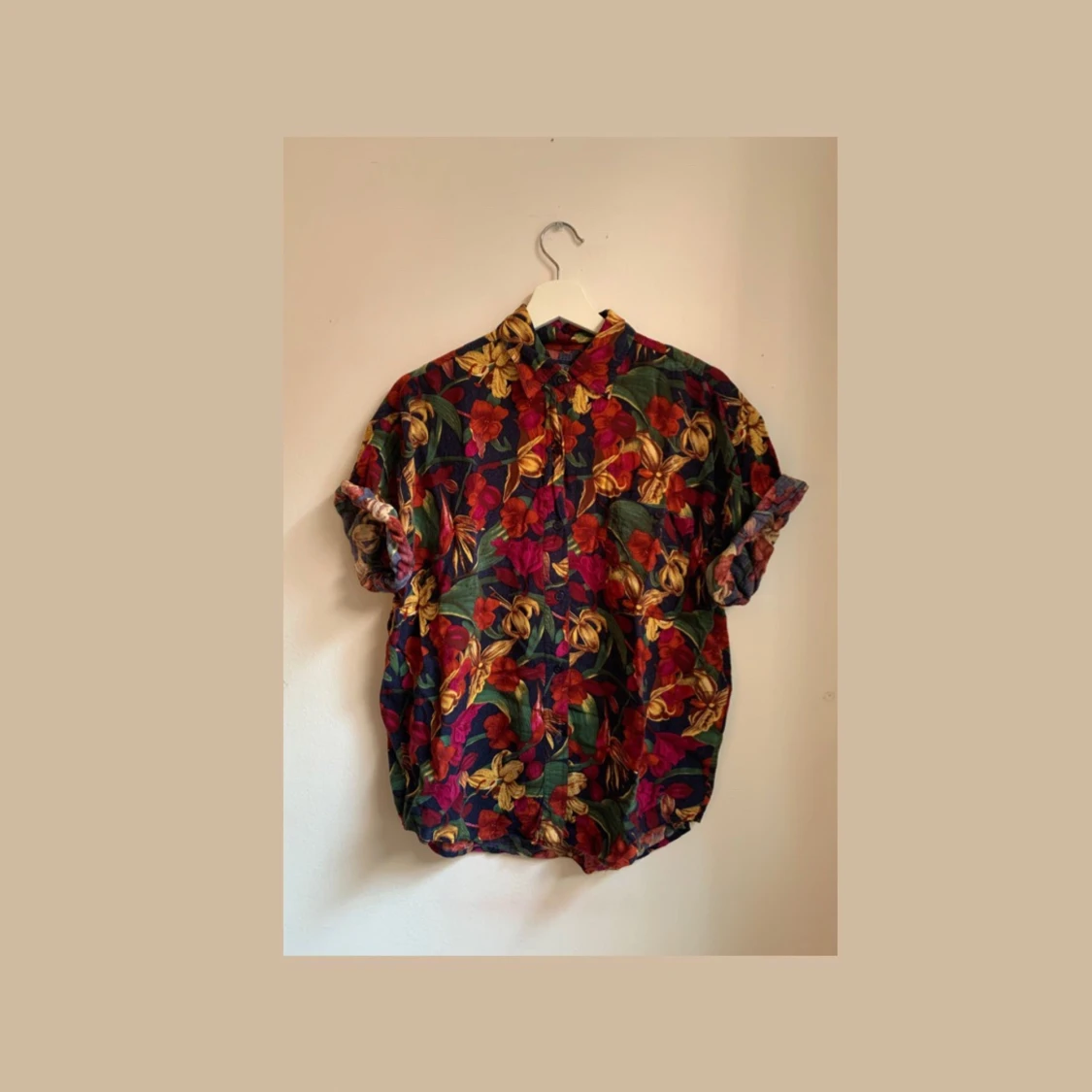 Vintage Floral Short Sleeve Button Down - 90