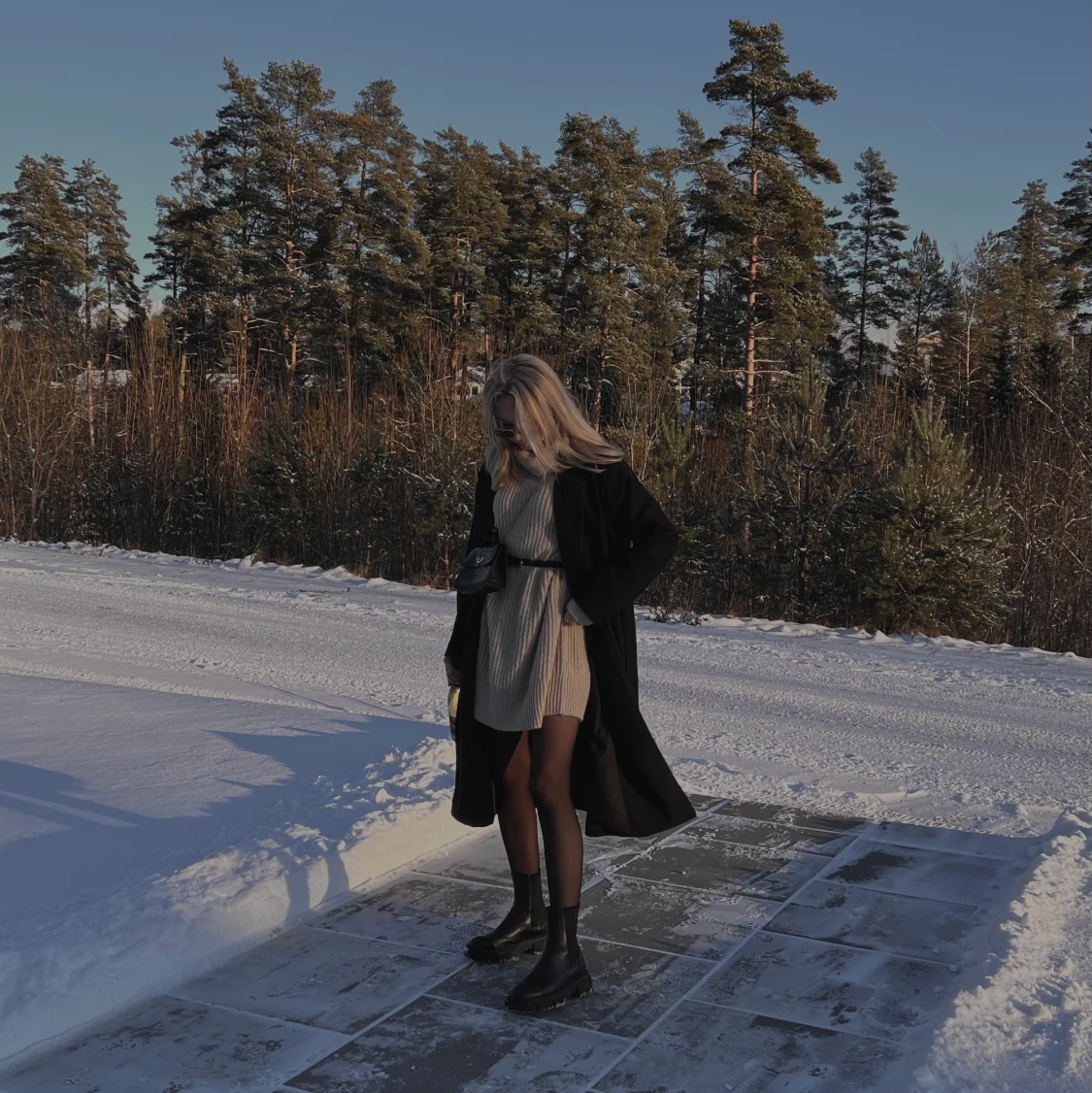 Stickad tröja/klänning - 90