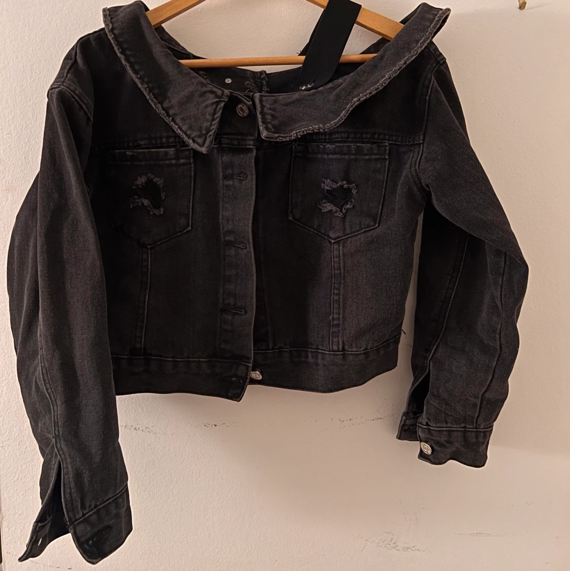 Cropped oversized denim jacket  - 90
