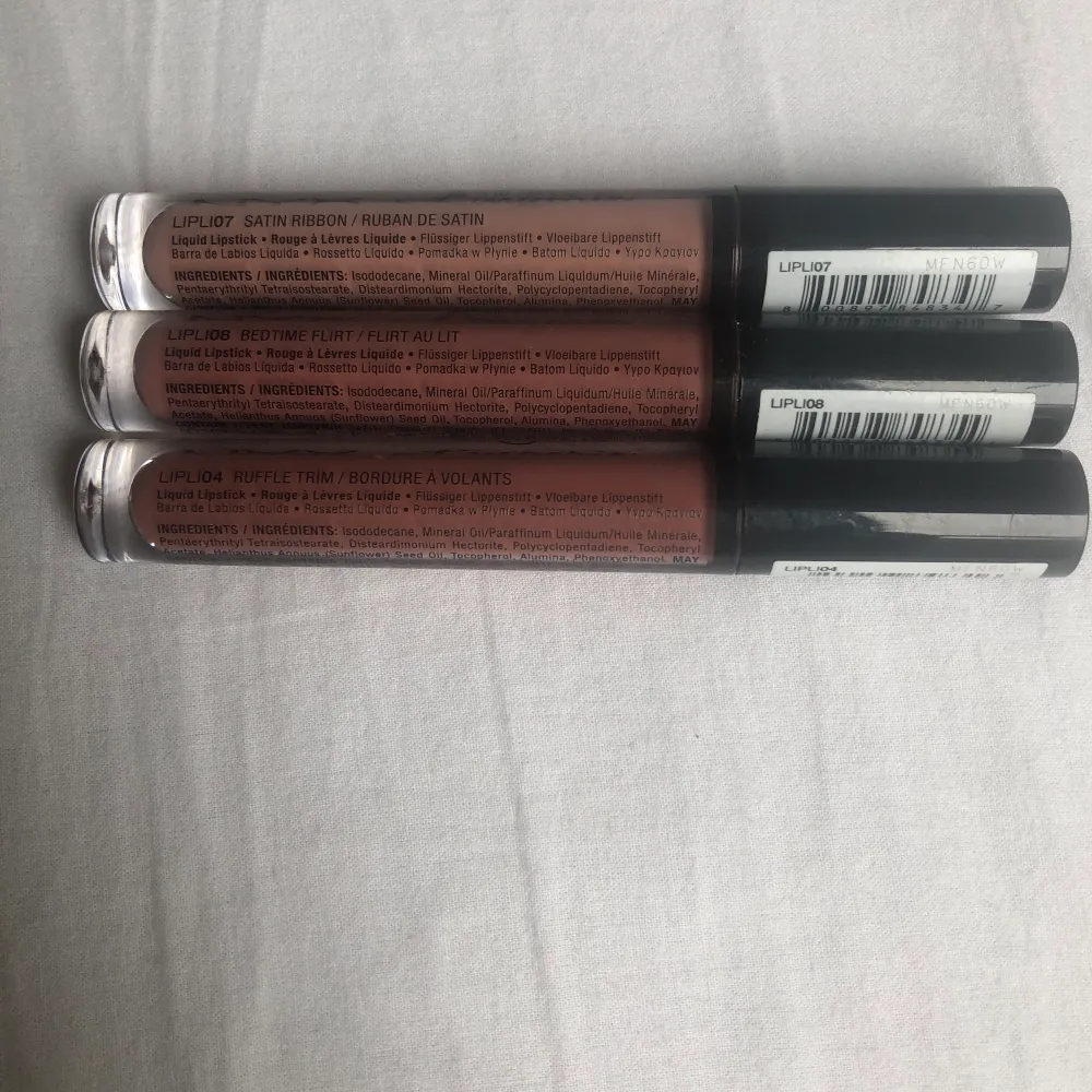 Liquid lipstick från NYX. Helt oanvända och fina färger. 30kr/styck eller alla för 60kr + frakt:). Skönhet.