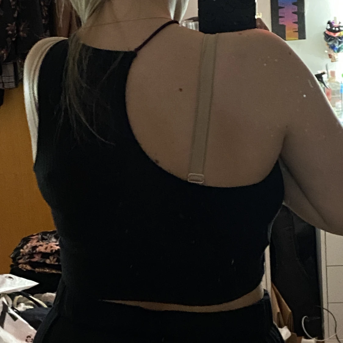 Svart ribbat linne - 90