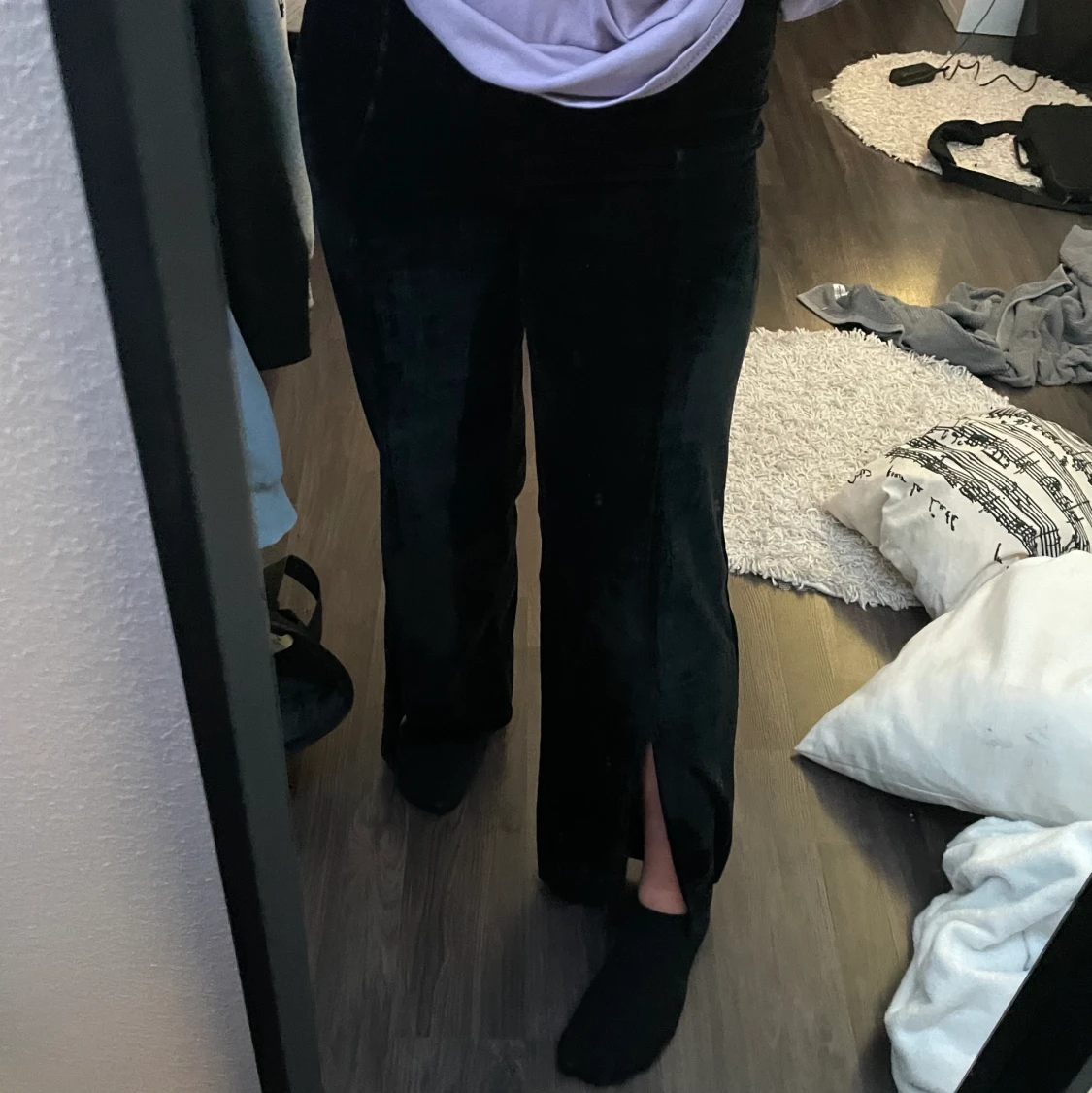 Svarta velour byxor - 90
