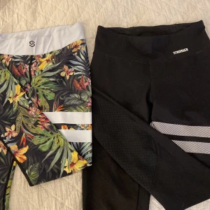 Träningskläder  - Säljer dessa träningskläder från stronger. Båda tightsen för 400 annars 250kr styck, linnet ingår med tightsen annars 80kr🫶🏼💗💞💕