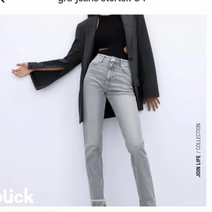 slutsålda grå jeans zara - Grå jeans från zara med slit säljs råd jag har två i olika storlekar och den andra passa bättre dom är helt oavlönad lappen är kvar