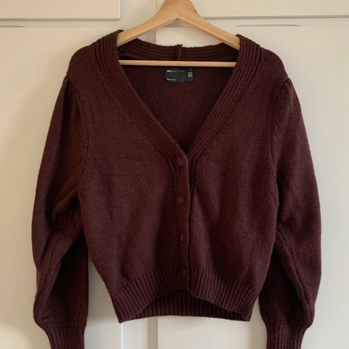 Brunröd cardigan - 90