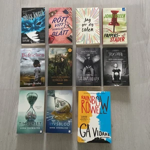 Böcker  - De flesta böckerna är olästa och i väldigt bra skick. Alla böcker är på svenska. 