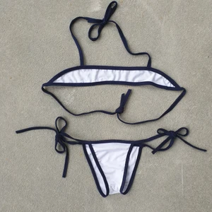 Blue and white anime style bikini - Like a wet anime dream. Micro Bikini Perfect for smaller chested girls. This is a very tiny bikini for petite titties. Navy blue and white 💙 🐇💦🦢🦋🦭 brand new never worn