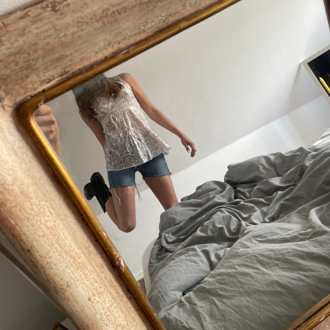 Vintage siden linne  - 91