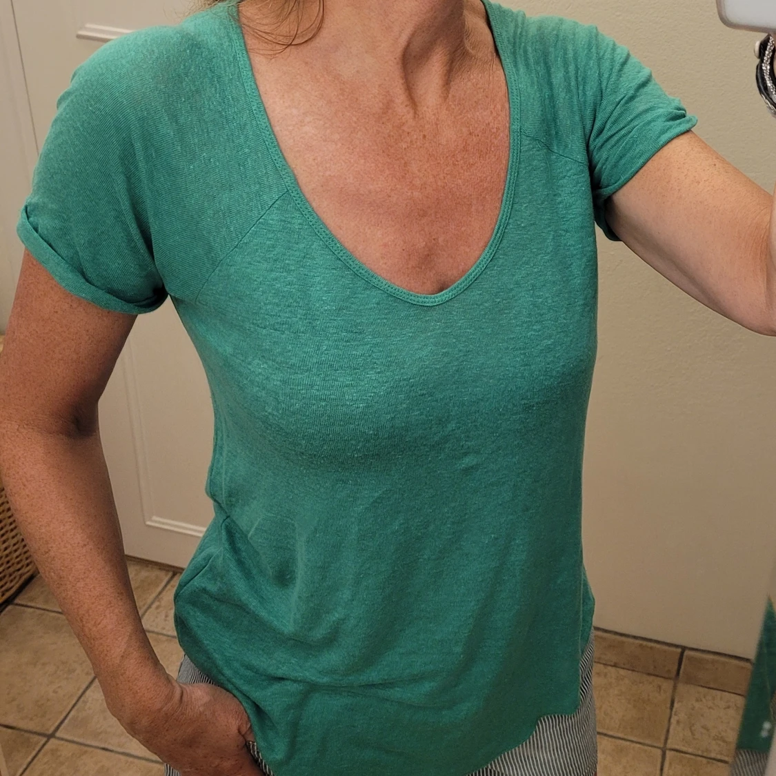 Grön blus Linne - 91