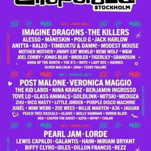 Jag säljer en biljett till Lollapalooza i Stockholm, Lördagen den 2 juli. Artister som Post Malone, Veronica Maggio, Benjamin Ingrosso mfl. kommer uppträda. Jag har fått förhinder och kan inte gå längre.  Hör gärna av dig om du är intresserad! 