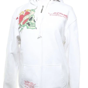 Ed Hardy hoodie  - Säljer min Ed Hardy hoodie. Den har några fläckar är ej säker på om de går bort i tvätten. Skriv för fler bilder.