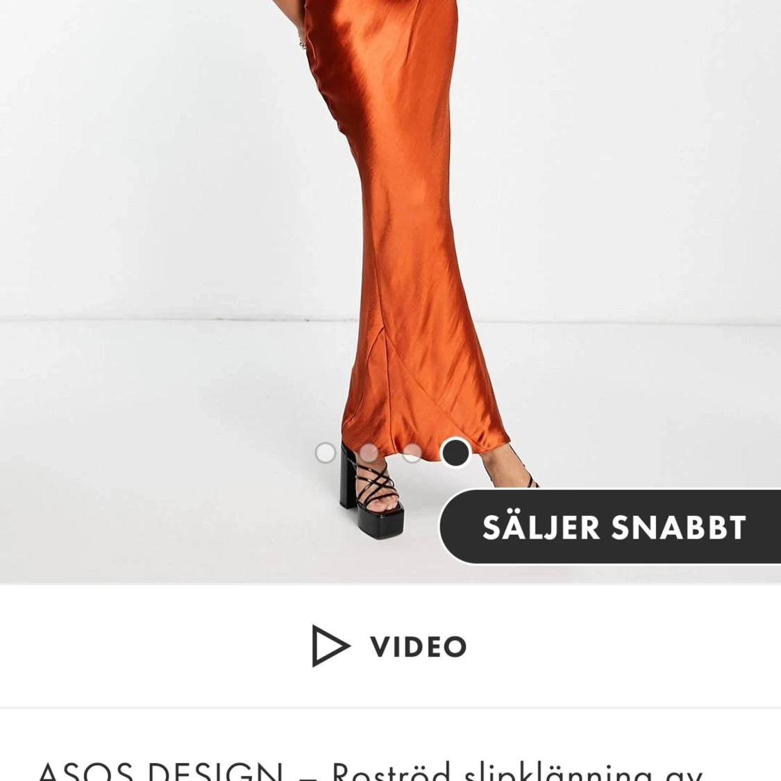 Asos maxi satin klänning