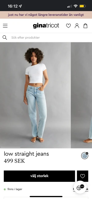 Jeans - Säljer mina low waist jeans från Gina då dom inte kommer till användning längre, köp direkt för 500 💓