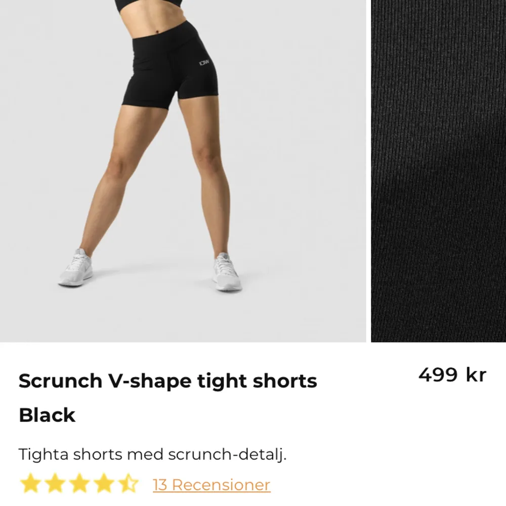 Tränings shorts med scrunch från icaniwill som bara är testade men aldrig använda. Säljer för jag beställde väldigt många samtidigt och glömde av att returnera. Nypris var: 499 kr . Shorts.