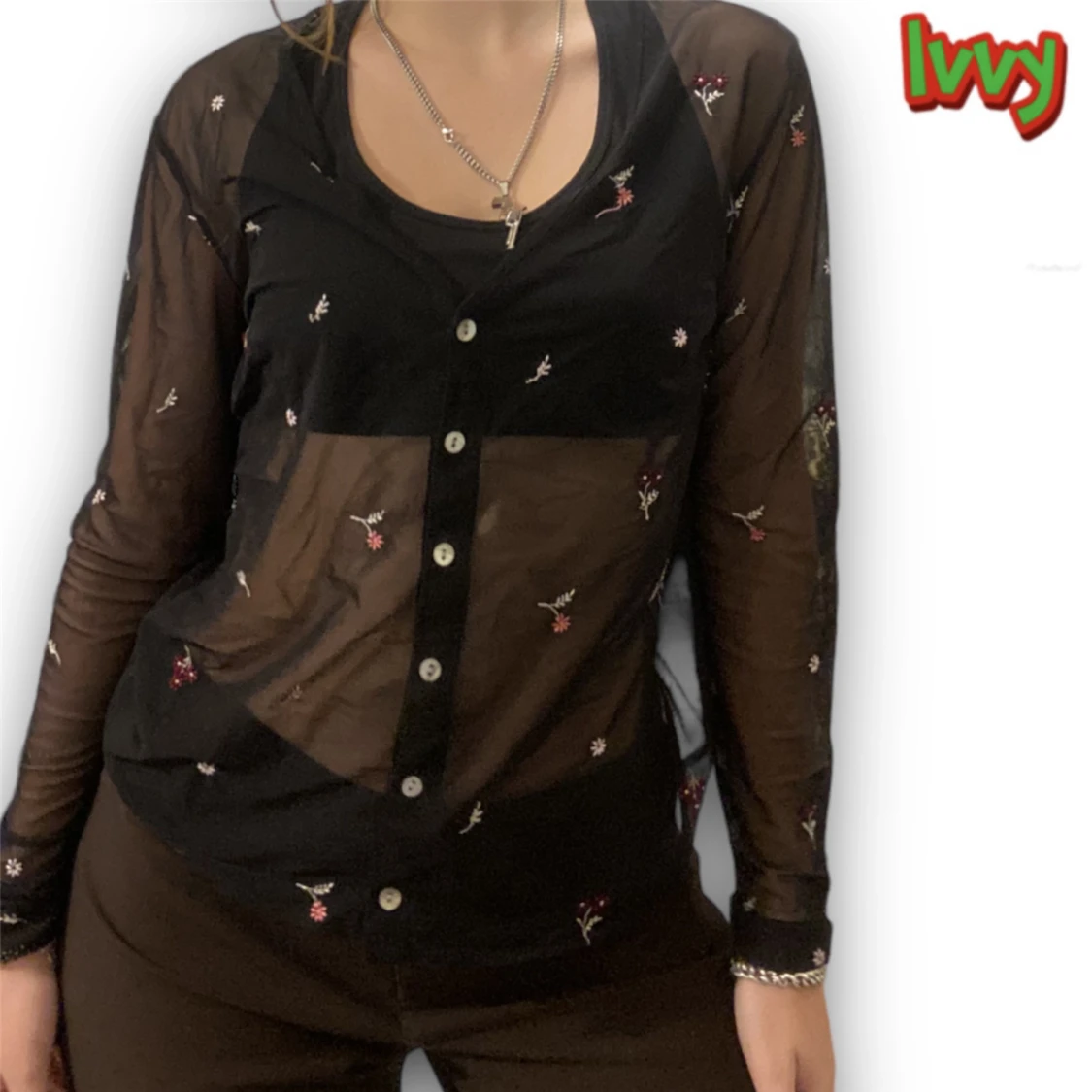  Seethrough tröja med fina detaljer 🌸🌸 - 90