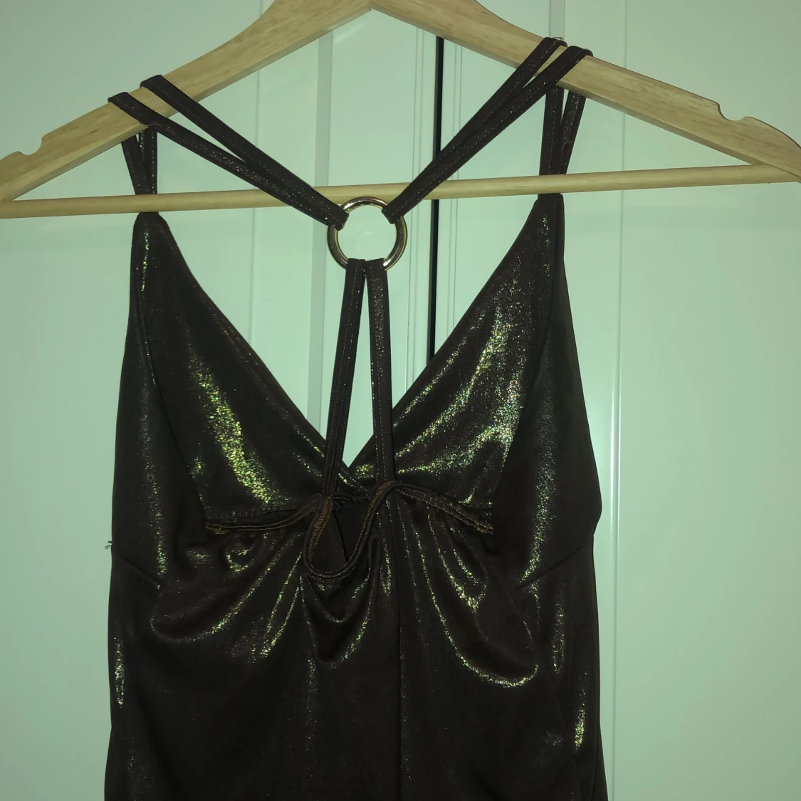 Brunt glittrigt linne - 90