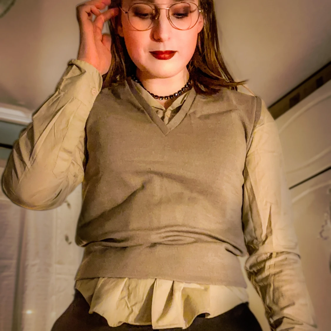 Vintage väst i beige - 92