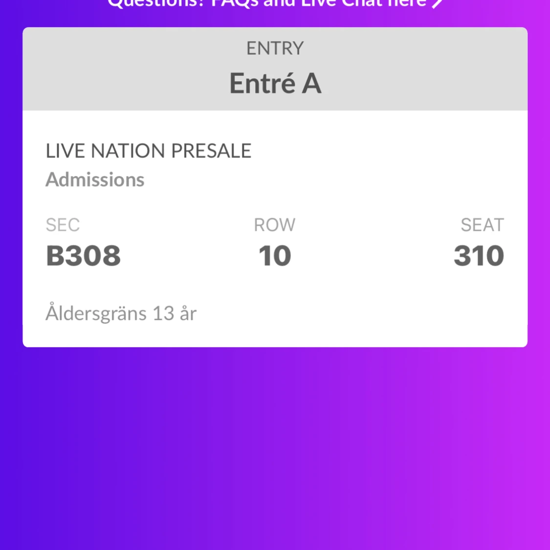 Säljer en weeknd biljett sittplats
