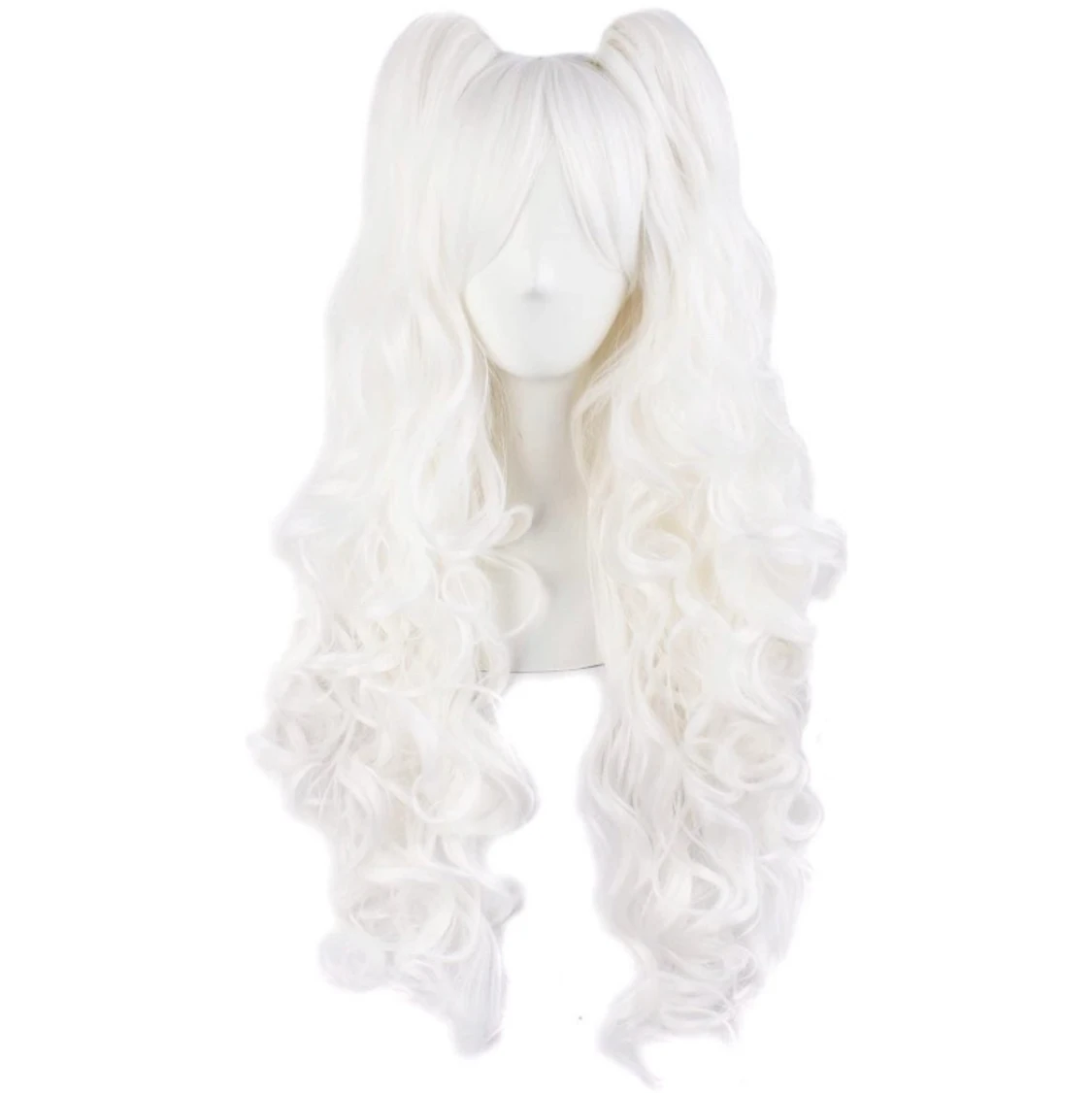 vit cosplay peruk, avtagbara toffsar