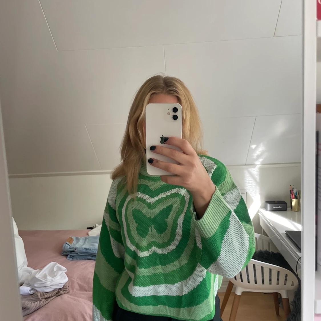 Grön stickad tröja