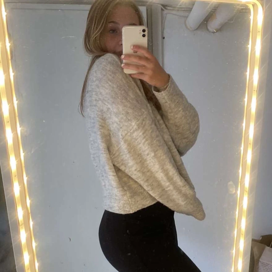 Grå Stickat Tröja - 90