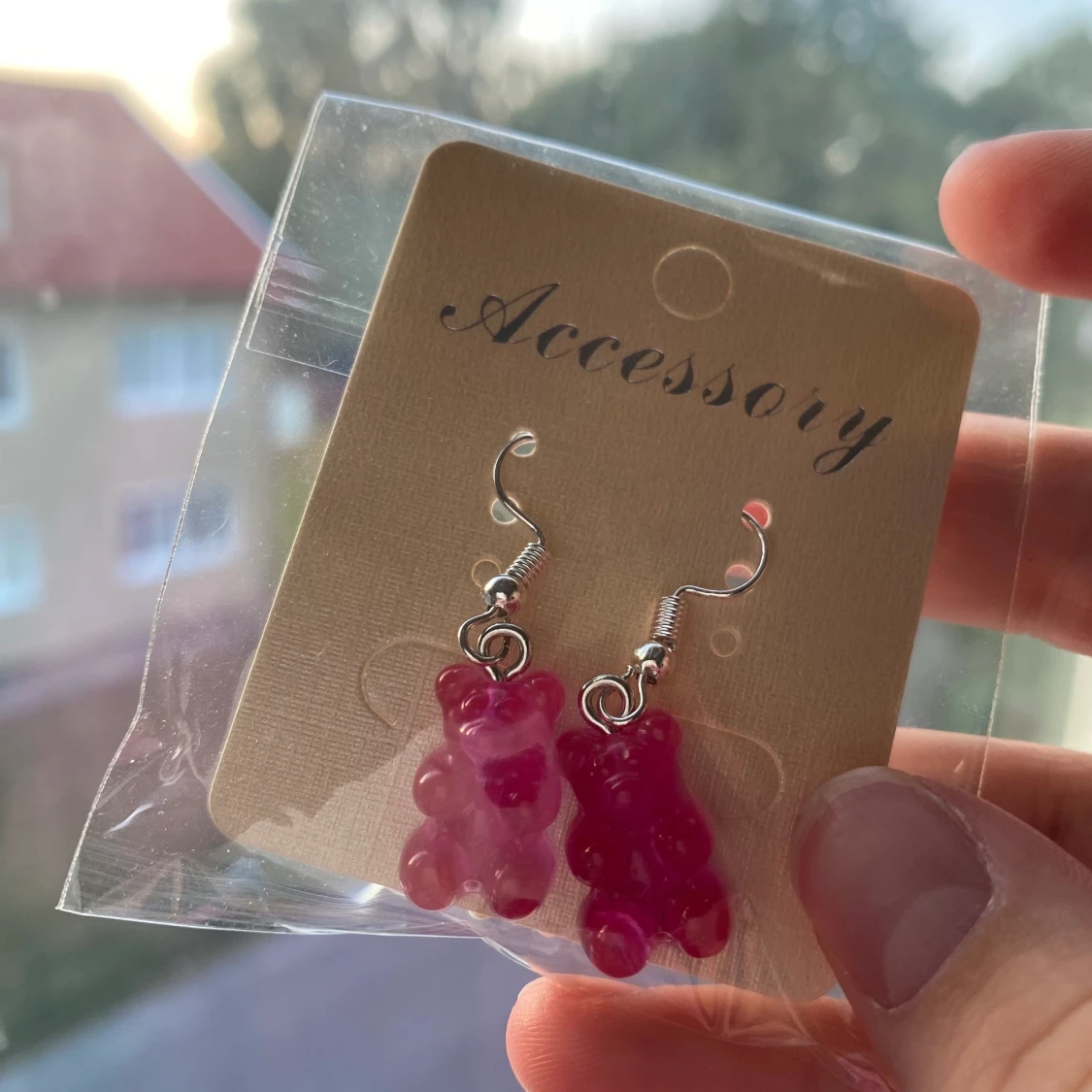 Rosa gummibjörnar örhängen