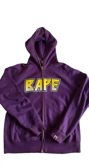 BAPESTA KISS Purple Yellow Hoodie - Riktigt fet och stor i storlek (M)   Sällsynt och svår att hitta  Självklart Äkta✅