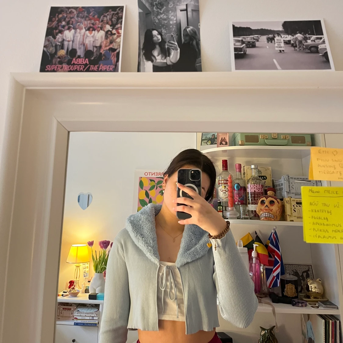 Blue tie up top  - 90