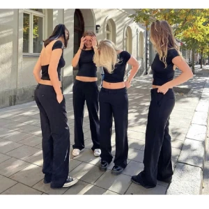 Lågmidjade kostymbyxor - Säljer de snyggaste lågmidjade  kostymbyxorna ifrån alobha. Beställde två storlekar och behöll ena så det är helt nya och oanvända!🤍